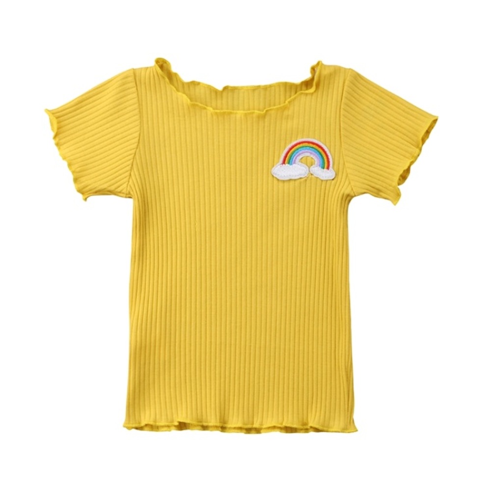 NWT Beautiful Baby Girl Rainbow Design Yellow Top - Picture 2 of 2
